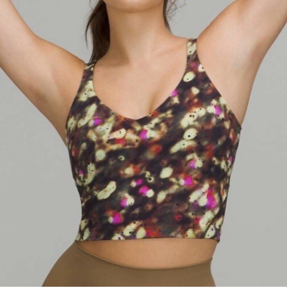 Lululemon Athletica Olive and Tie-Dye Crop Top
